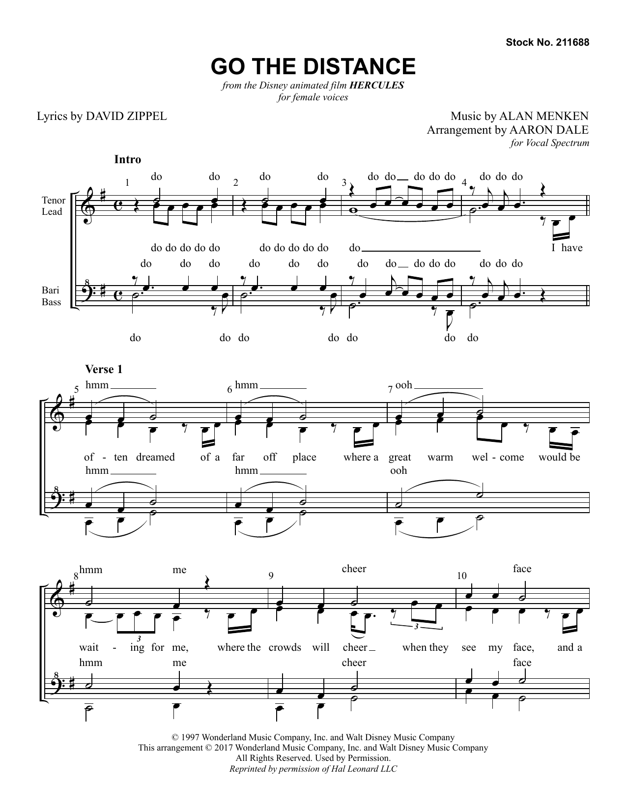 Produktgalerie: Seite 1 von 1 Go The Distance (from Hercules) (arr. Aaron Dale), Alan Menken & David Zippel, Chor