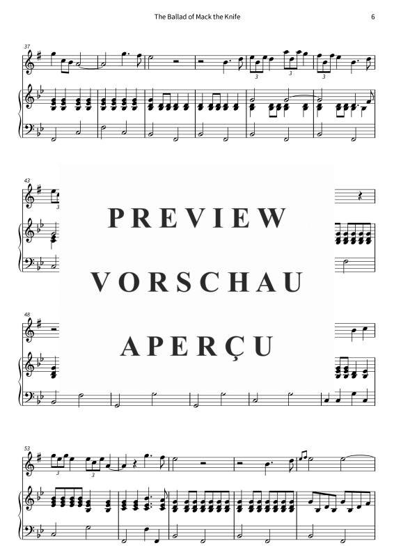 Product gallery: Page 8 of 11 The Ballad of Mack the Knife, , (alto saxophone and piano)