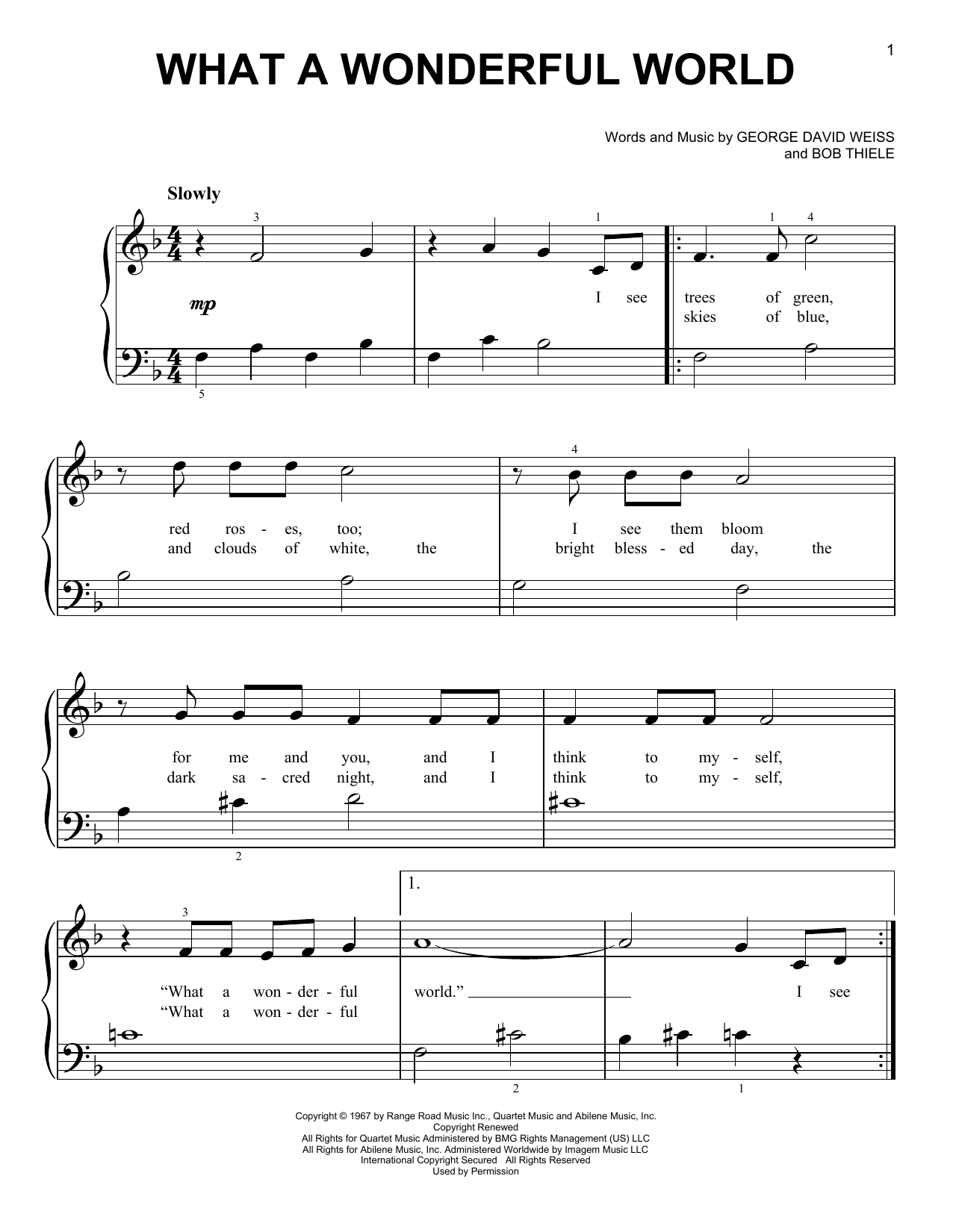 Produktgalerie: Seite 1 von 1 What A Wonderful World, Louis Armstrong, Klavier