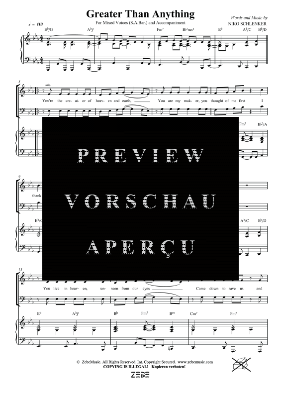 gallery: Greater Than Anything, , Gemischter Chor SAM/Solo opt. und Klavier