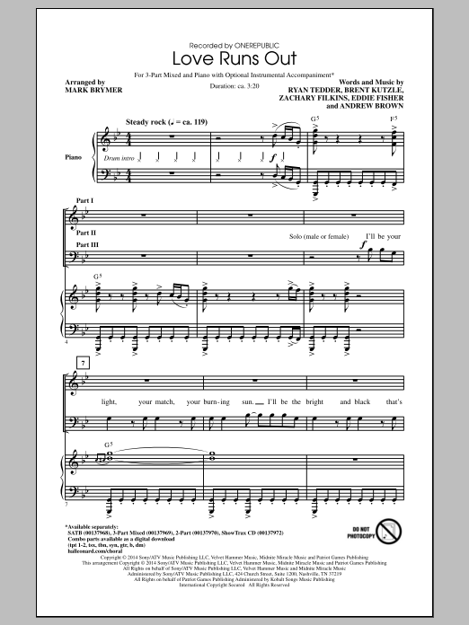 Produktbild zu: Love Runs Out (arr. Mark Brymer)