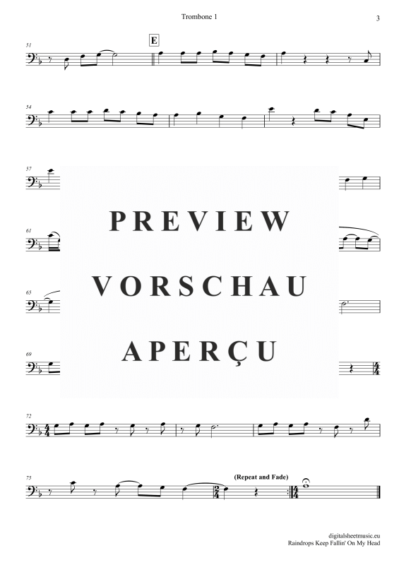 gallery: Raindrops Keep Falling On My Head, Thomas, B. J., (Posaunen Trio + Klavier)