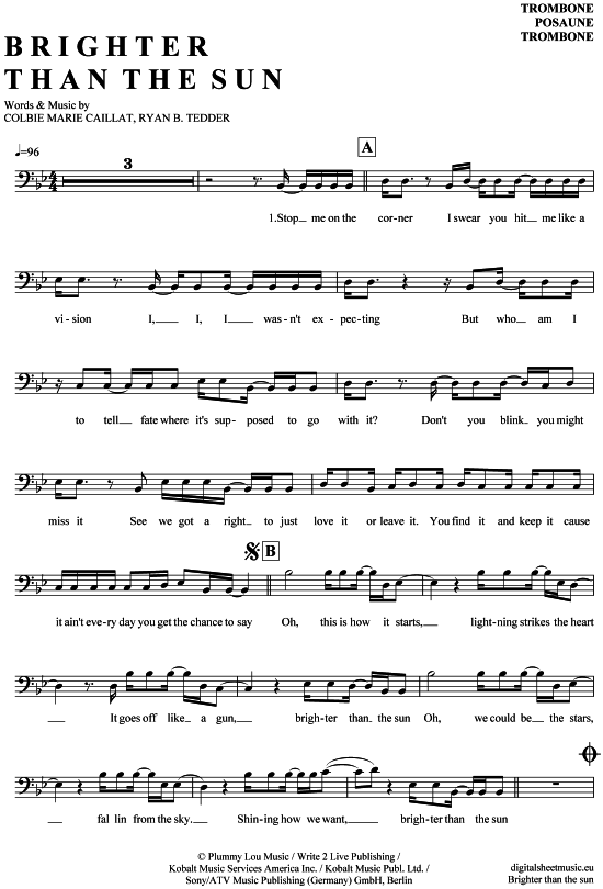 Product picture to: Brighter than the sun Colbie Callait