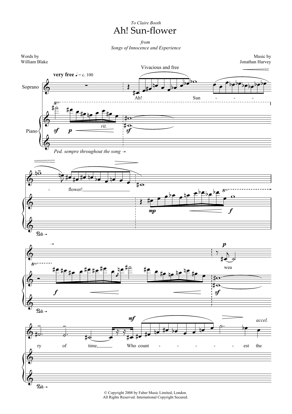 Produktbild zu: Ah! Sun-flower (for soprano and piano)