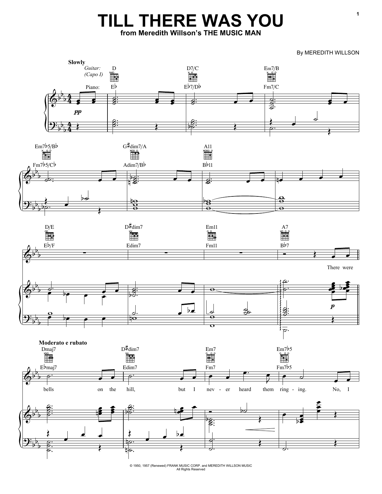 Produktgalerie: Seite 1 von 1 Till There Was You, Meredith Willson, Gesang, Gitarre, Klavier