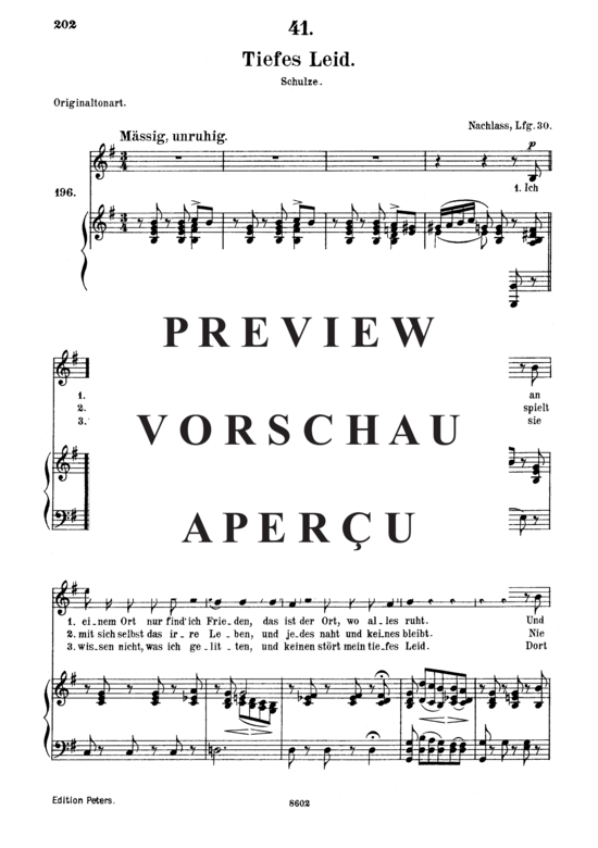 Product gallery: Page 2 of 3 Tiefes Leid D.876, , Medium Voice and Piano