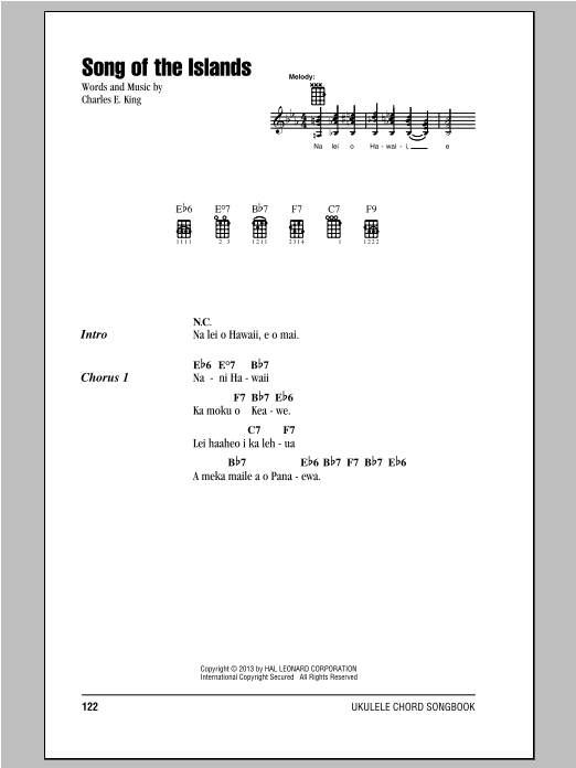 Product gallery: Page 1 of 1 Song Of The Islands, Charles E. King
