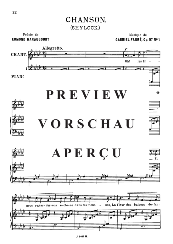 Product gallery: Page 2 of 4 Chanson Op.57 No.1, , Medium Voice and Piano