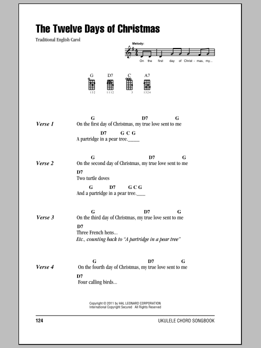 Product gallery: Page 1 of 1 The Twelve Days Of Christmas, Traditional English Carol