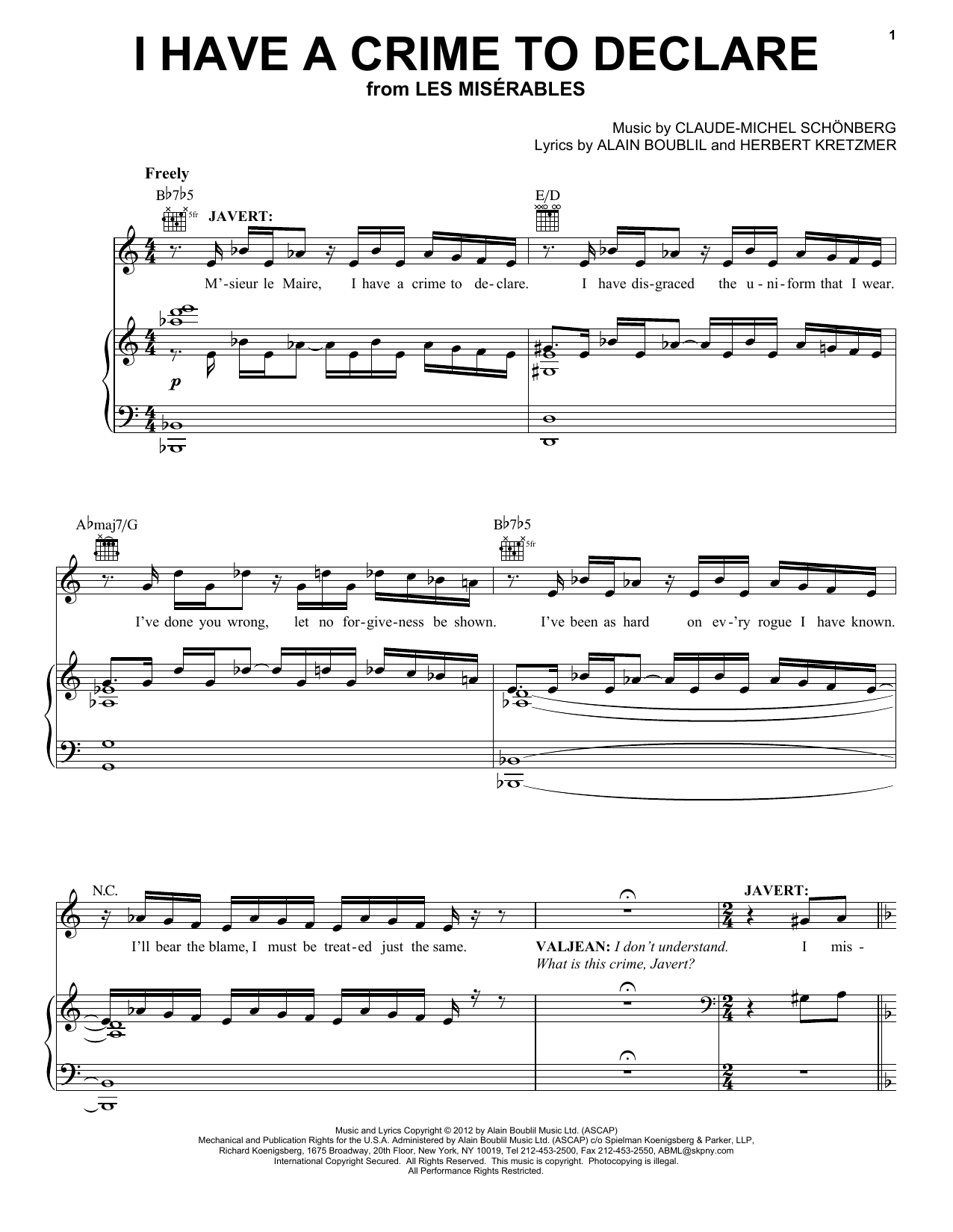 Produktbild zu: I Have A Crime To Declare (from Les Miserables)