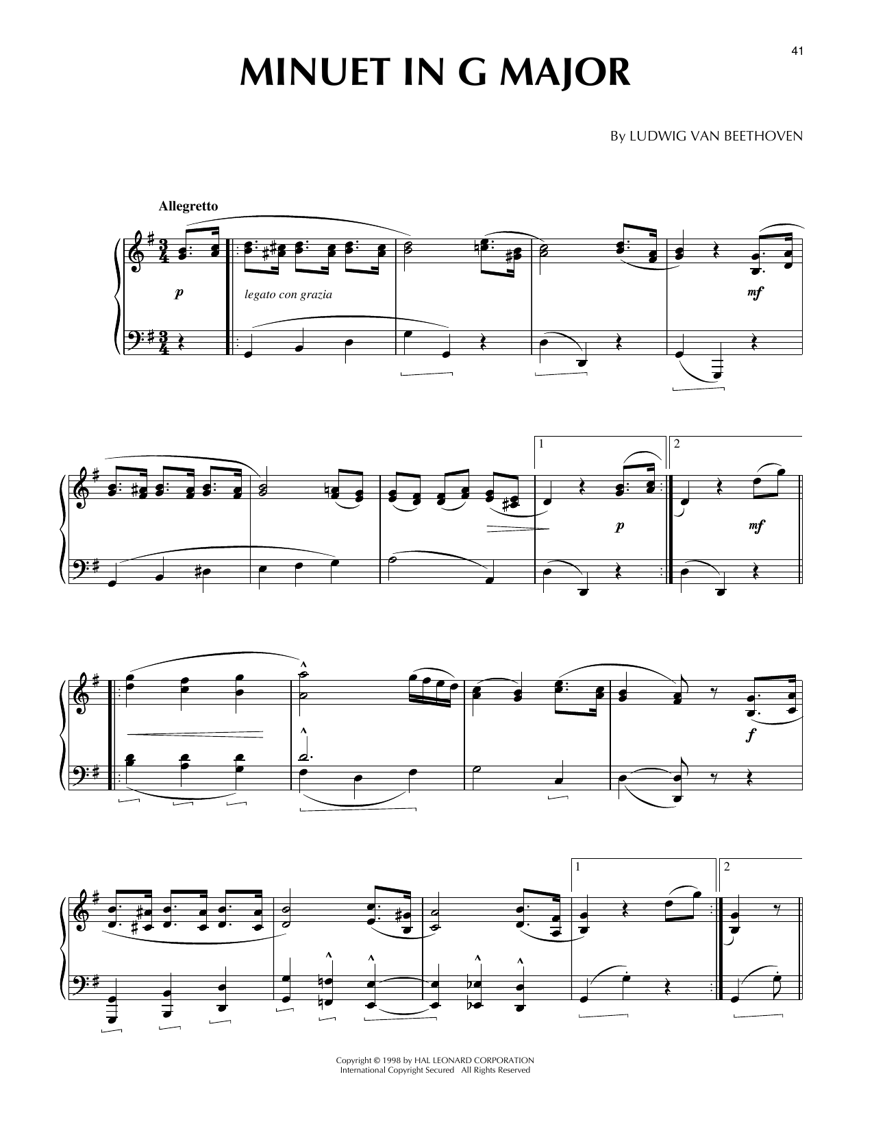 Product picture to: Minuet In G Major