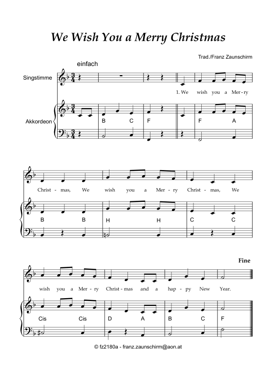 Product picture to: We Wish You a Merry ChristmasTraditional