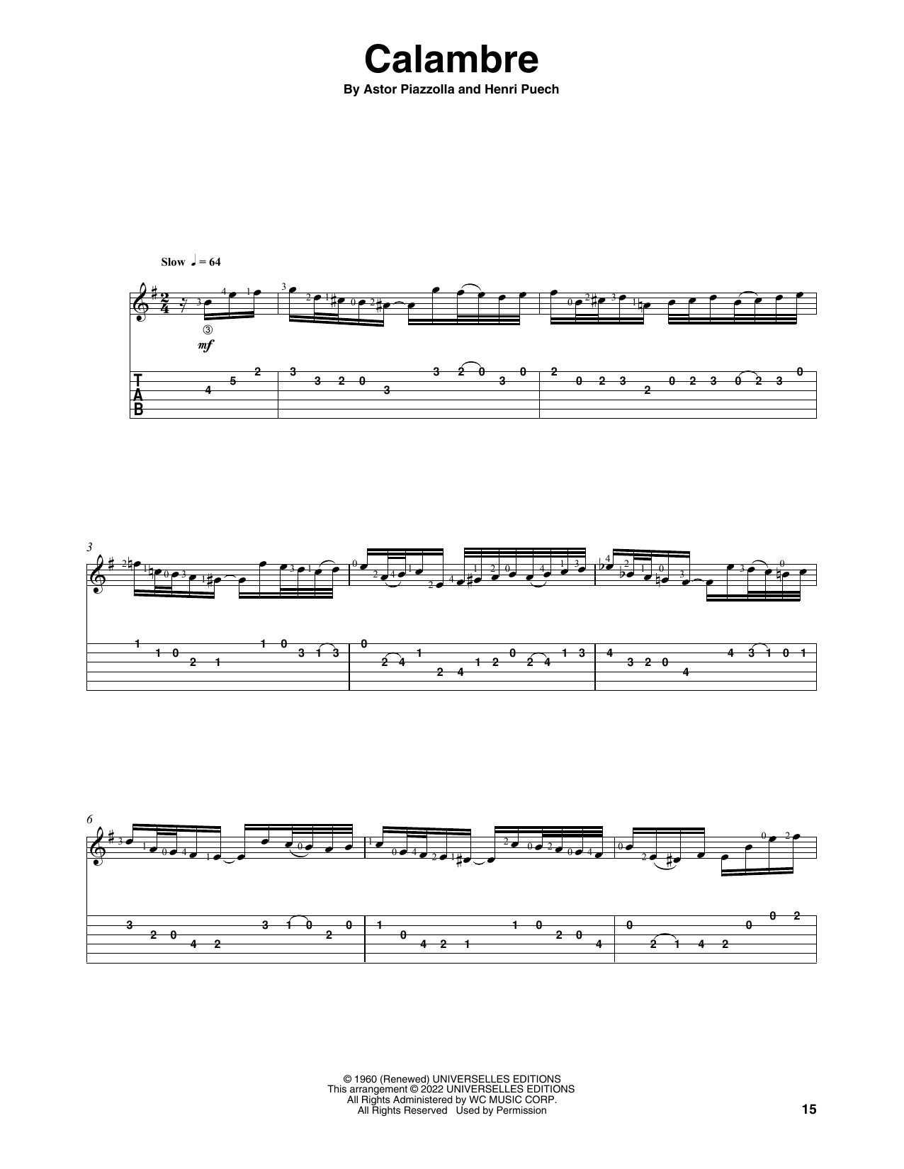 Product picture to: Calambre (arr. Celil Refik Kaya)