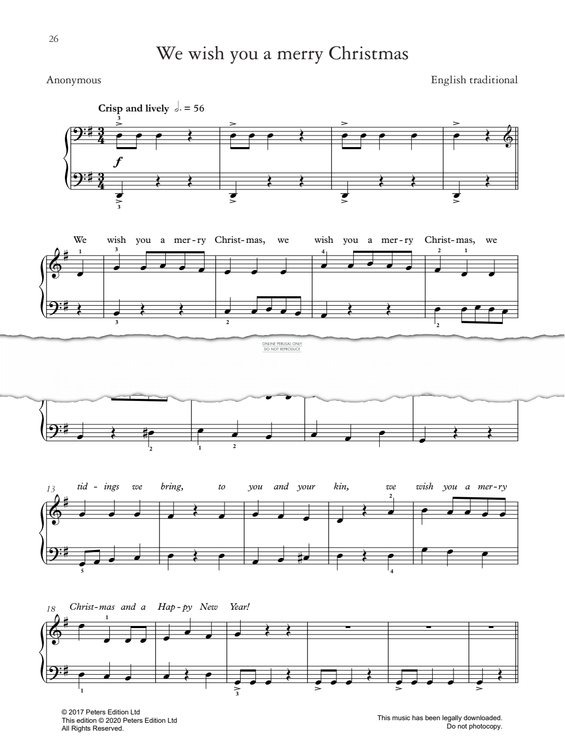 Produktgalerie: Seite 1 von 1 We Wish You A Merry Christmas, English Traditional, Gesang, Klavier