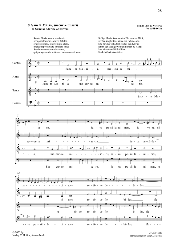 gallery: Sancta Maria, succurre miseris, , (Gemischter Chor)
