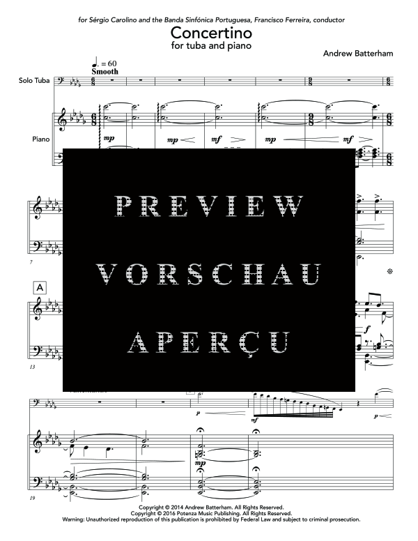 Product gallery: Page 5 of 11 Concertino, , (tuba and piano)