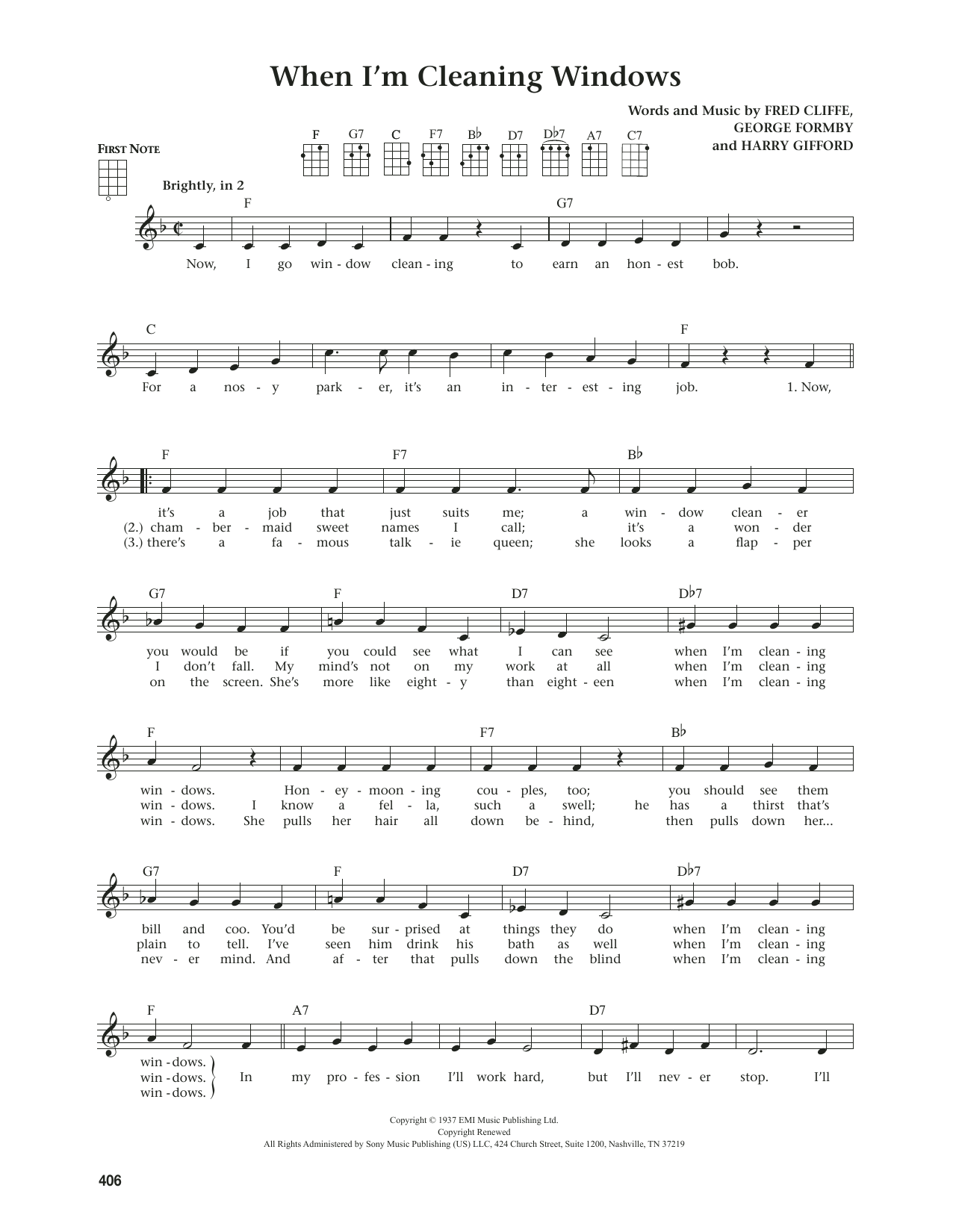 Produktgalerie: Seite 1 von 1 When I'm Cleaning Windows (from The Daily Ukulele) (arr. Jim Beloff), George Formby, Ukulele
