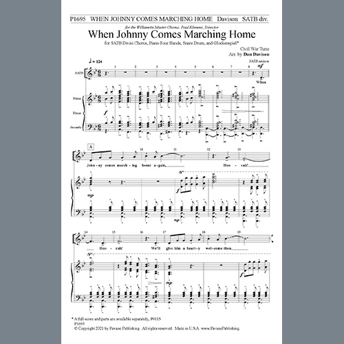 Produktbild zu: When Johnny Comes Marching Home (arr. Dan Davison)