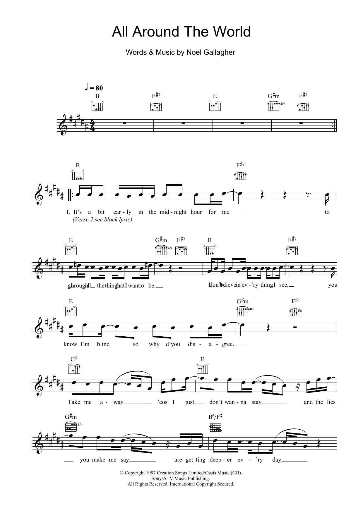Produktgalerie: Seite 1 von 1 All Around The World (Reprise), Oasis, Melodieinstrument