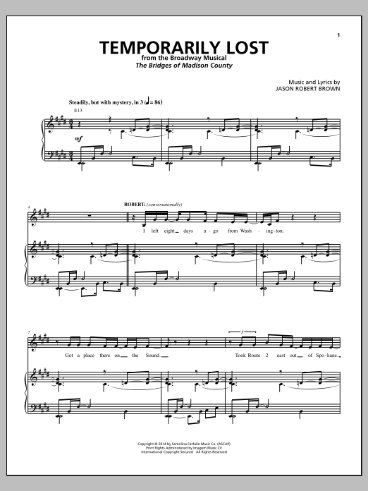 Produktbild zu: Temporarily Lost (from The Bridges of Madison County)
