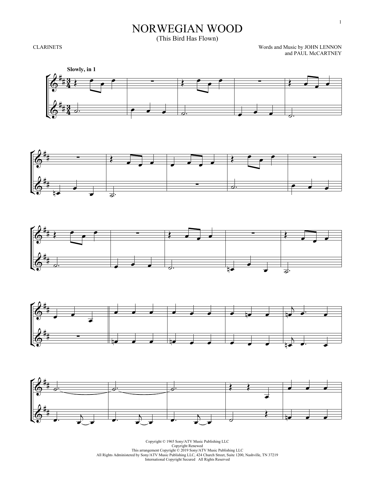 Product gallery: Page 1 of 1 Norwegian Wood (This Bird Has Flown), The Beatles