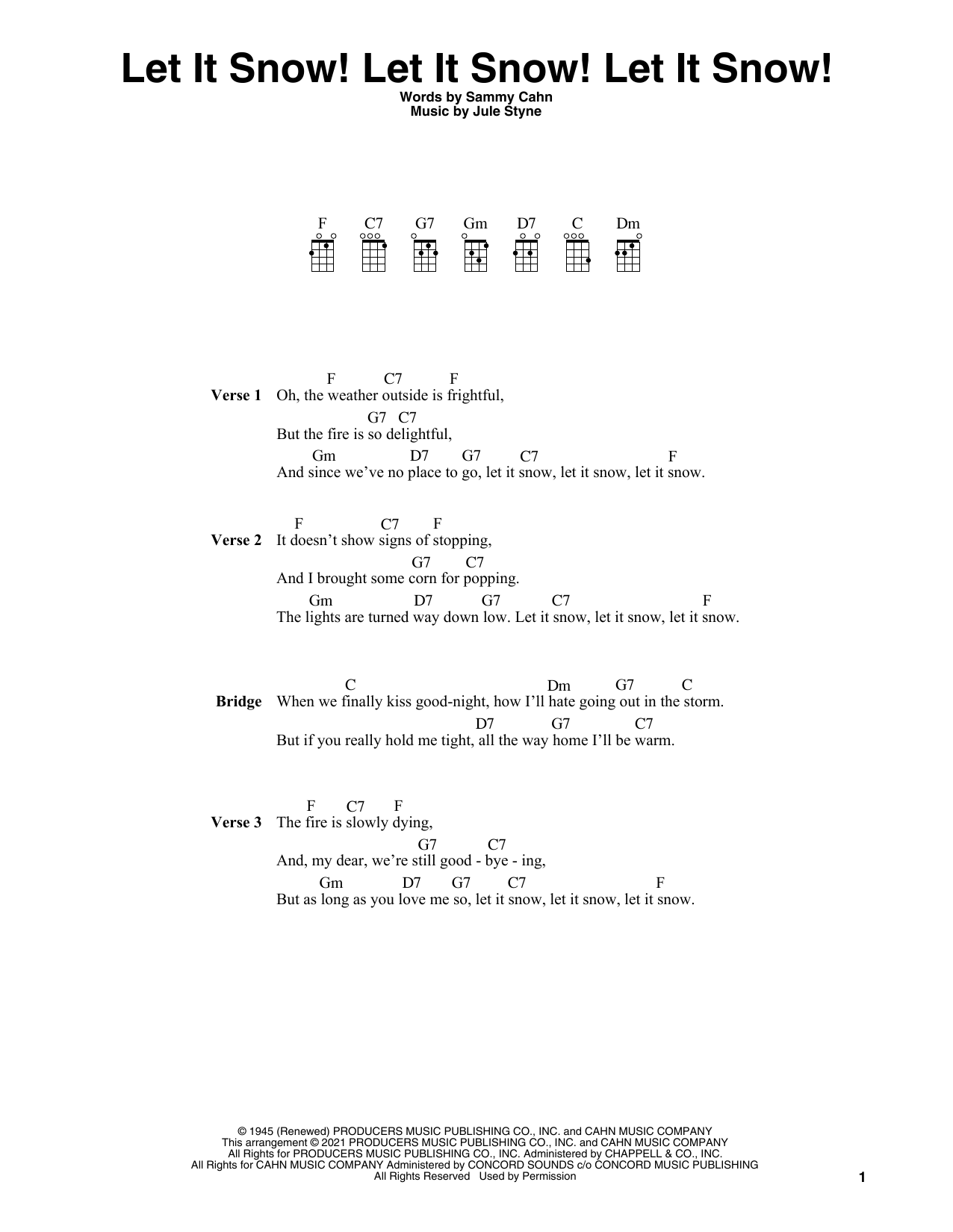 Product gallery: Page 1 of 1 Let It Snow! Let It Snow! Let It Snow! (arr. Fred Sokolow), Sammy Cahn