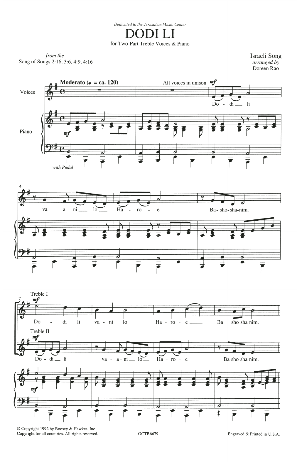Product picture to: Dodi Li (arr. Doreen Rao)