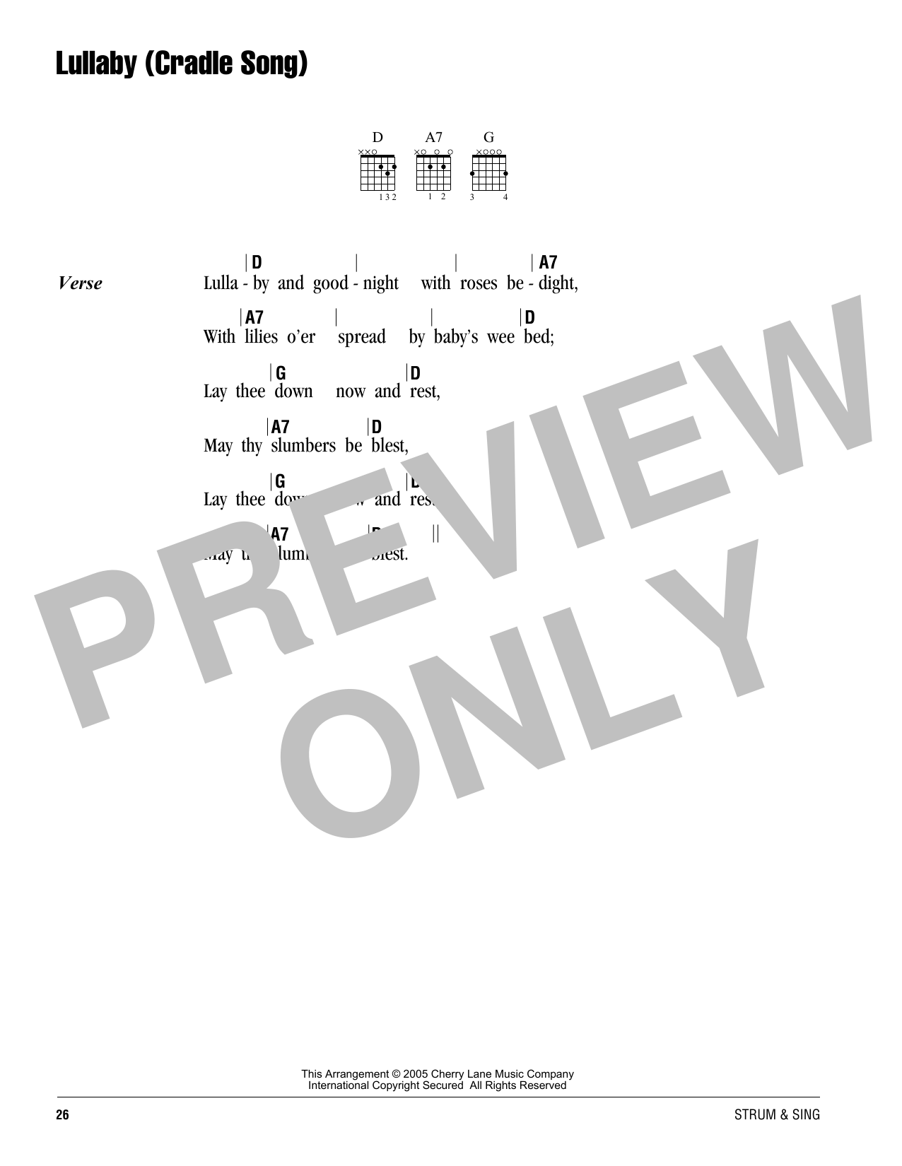 Produktgalerie: Seite 1 von 1 Lullaby (Cradle Song), Johannes Brahms, Gitarre