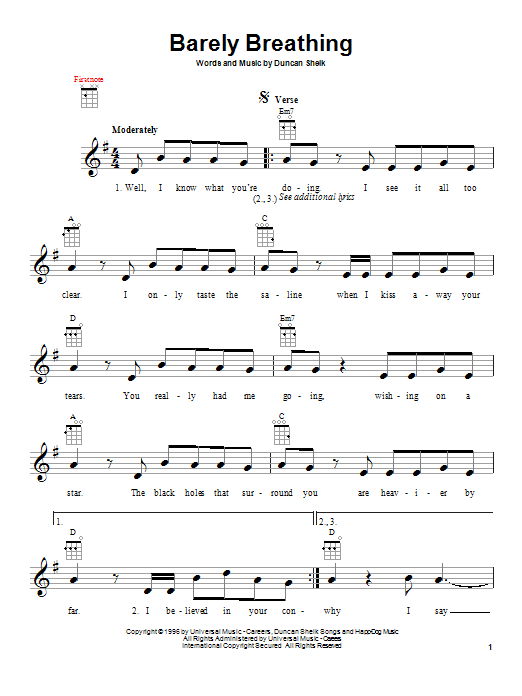 Product gallery: Page 1 of 1 Barely Breathing, Duncan Sheik