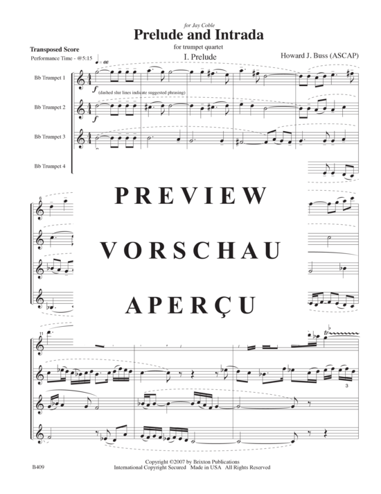 gallery: Prelude and Intrada , , (4 Trompeten in B oder Ensemble)