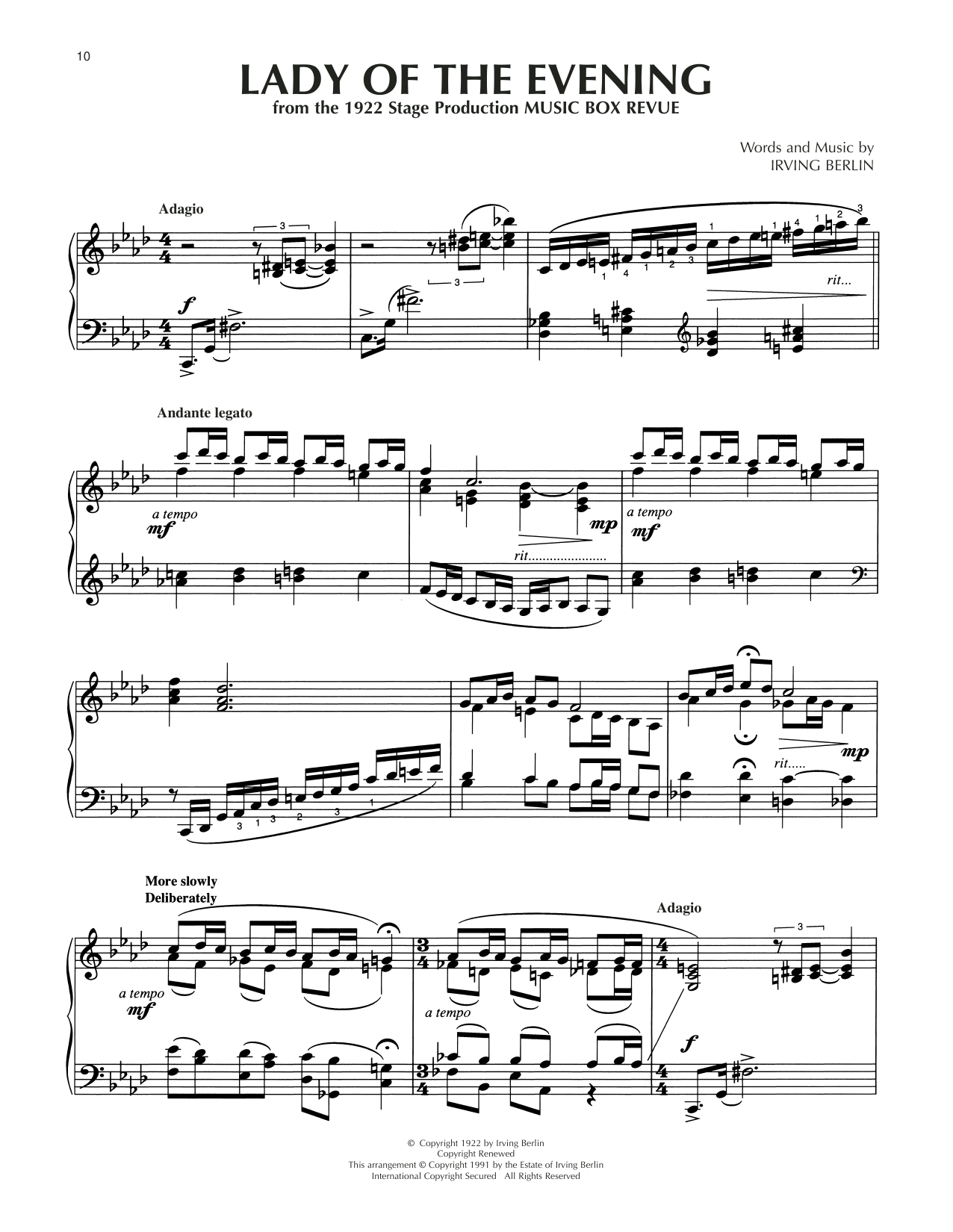 Produktbild zu: Lady Of The Evening (arr. Dick Hyman)
