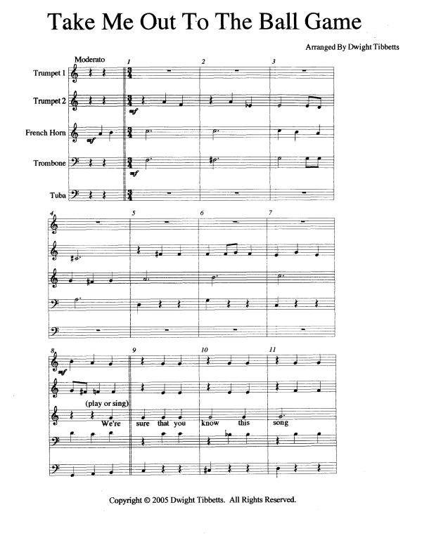 Produktgalerie: Seite 1 von 11 Take Me Out to the Ball Game, , Blechbläser Quintett