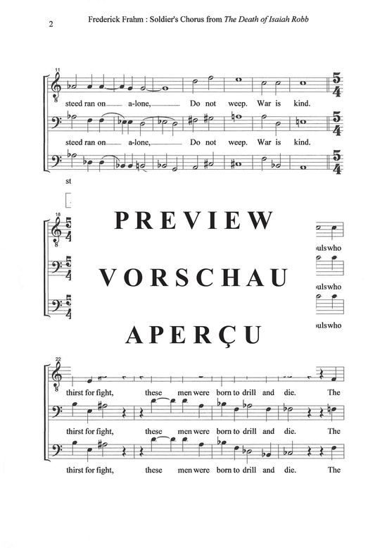 Product gallery: Page 3 of 7 Soldier´s Chorus from The Death of Isaiah Robb , , (male choir TBB)