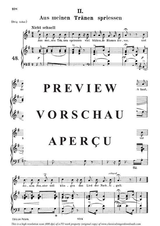 Product picture to: Aus meinen Trânen spriessen, Op.48 No.2Robert Schumann