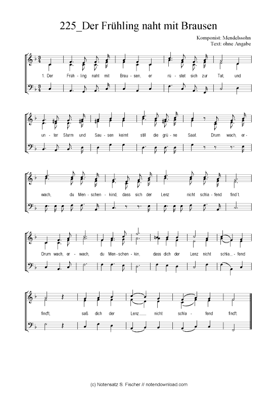 Product picture to: Der Frühling naht mit Brausen Felix Mendelssohn Bartholdy