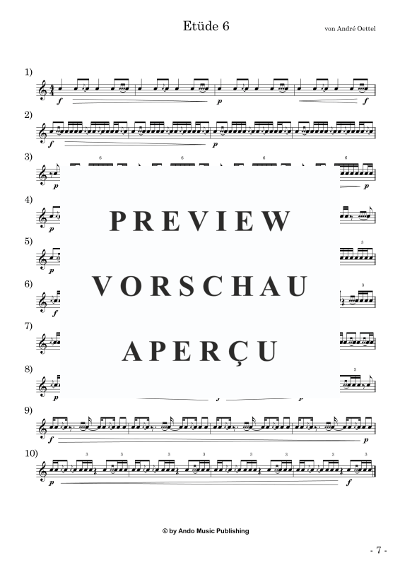 Produktgalerie: Seite 9 von 11 Etüden für Snare Drum im 4/4-Takt - Band 4, , Snare Drum Solo