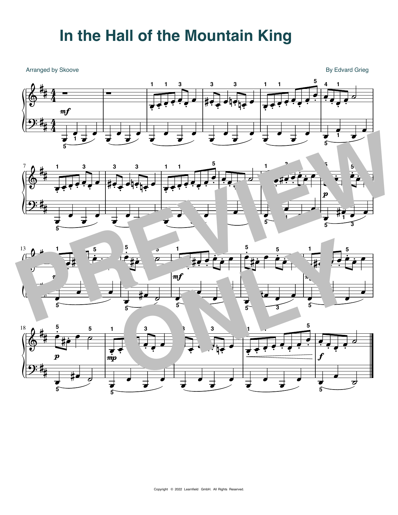 Product picture to: In the Hall of the Mountain King (arr. Skoove)