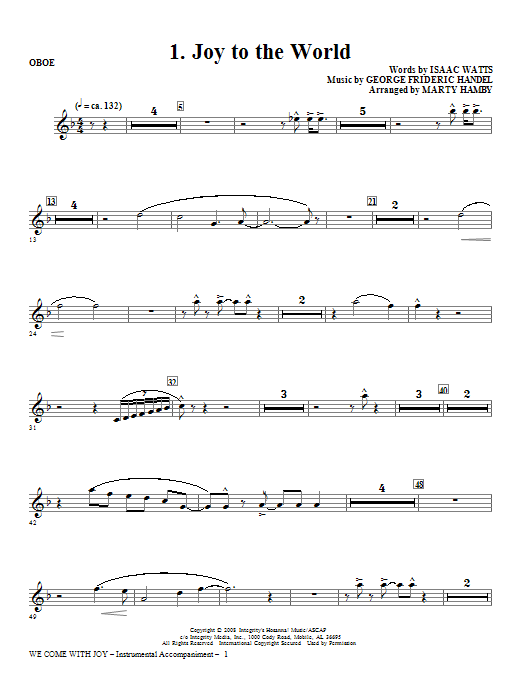 Product gallery: Page 1 of 1 We Come With Joy Orchestration - Oboe, Marty Hamby