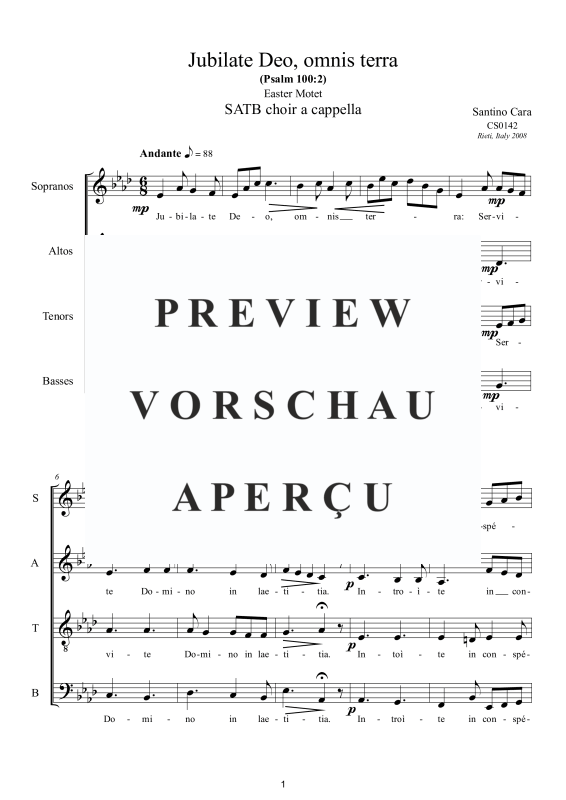 Produktgalerie: Seite 2 von 11 Jubilate Deo, omnis terra, , Oster Motette für Gemischter Chor