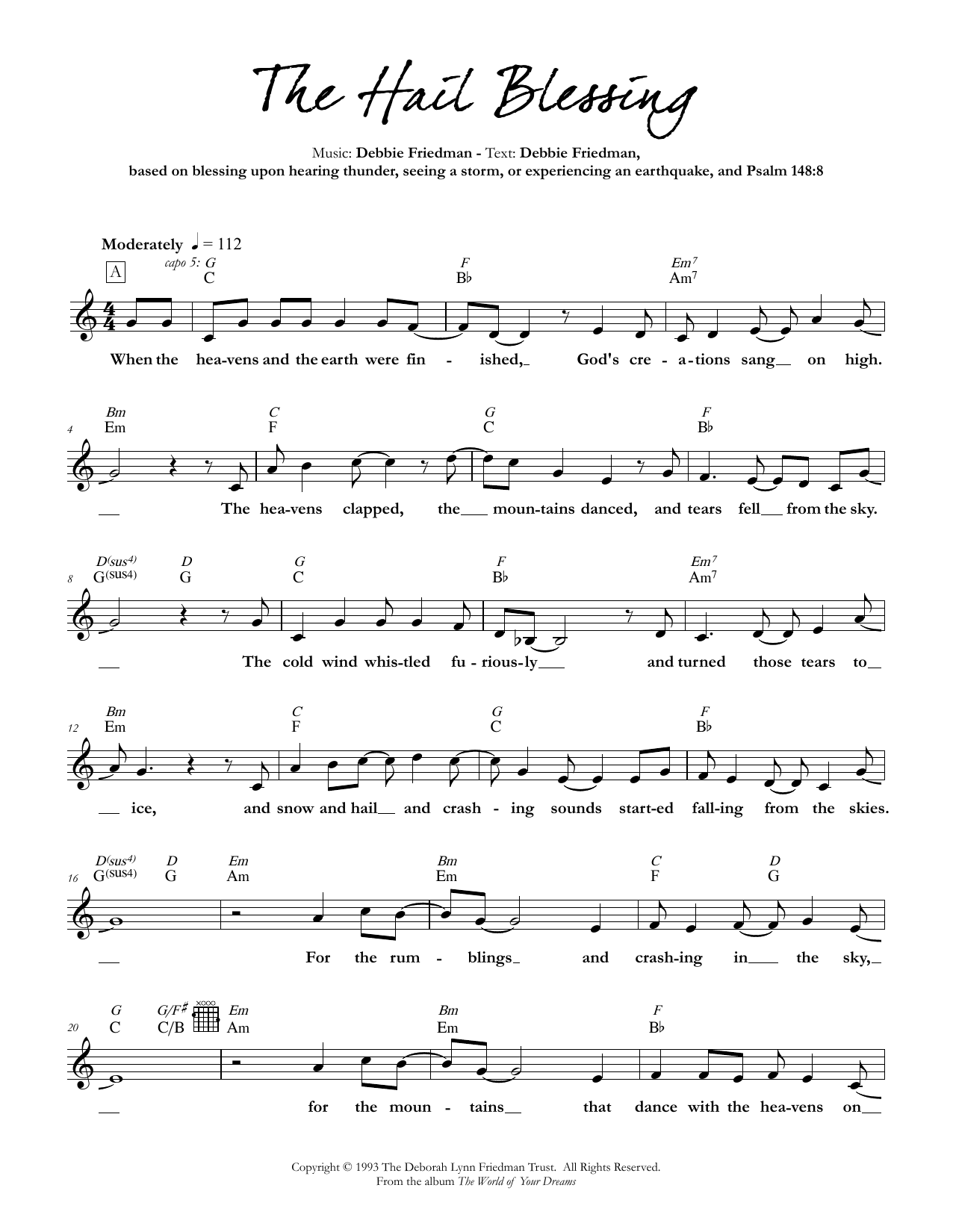 Product gallery: Page 1 of 1 The Hail Blessing, Debbie Friedman