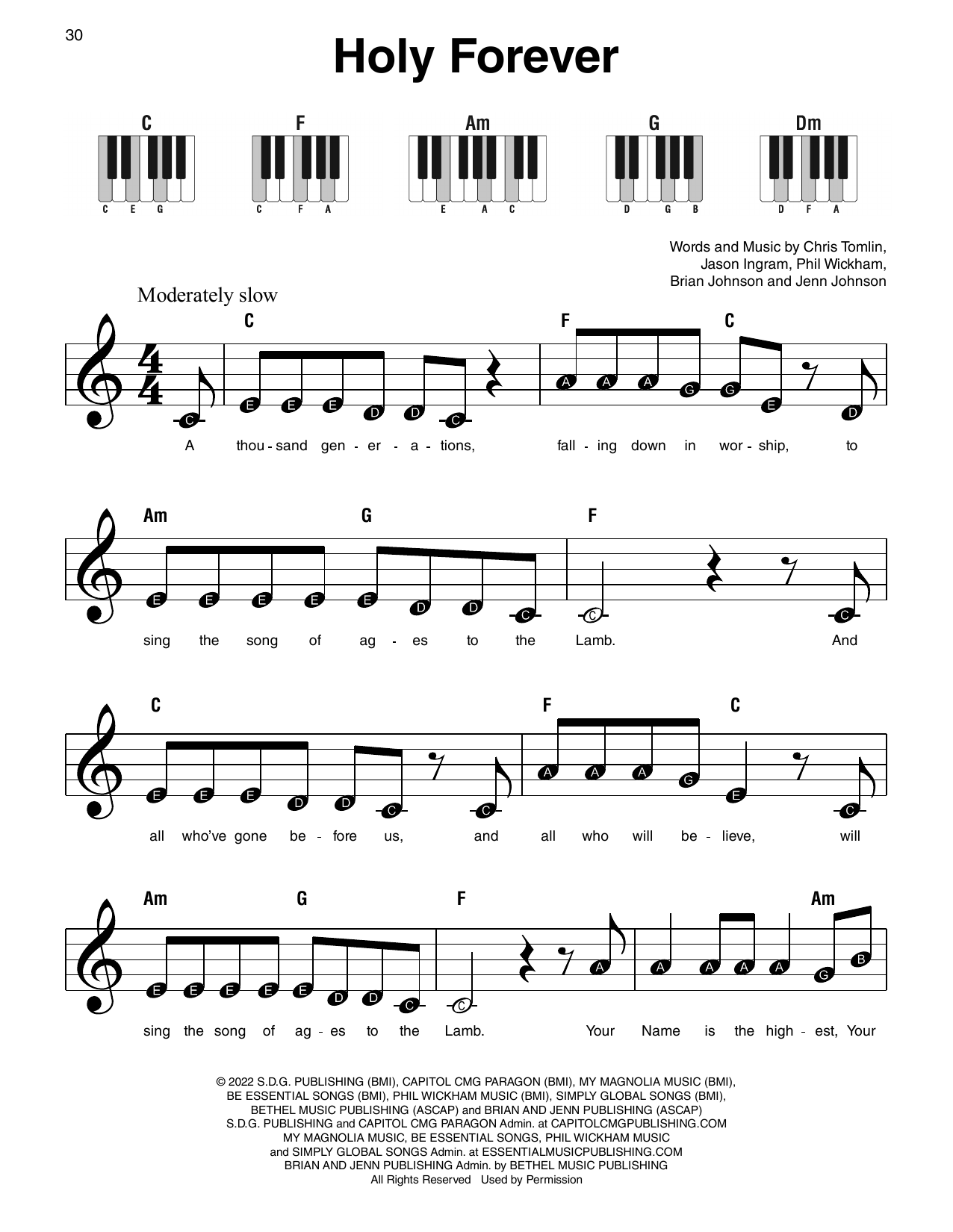 Produktgalerie: Seite 1 von 1 Holy Forever, Chris Tomlin, Klavier