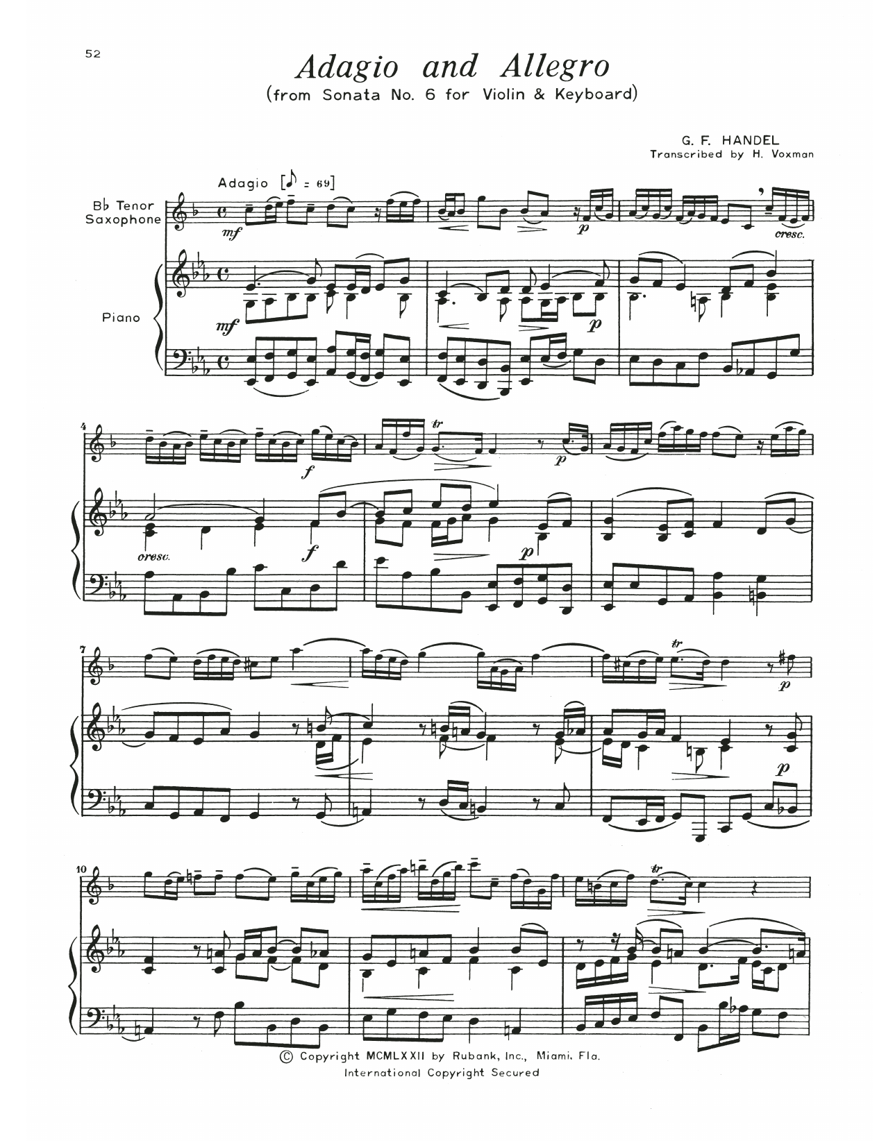 Product gallery: Page 1 of 1 Adagio And Allegro, George Frideric Handel