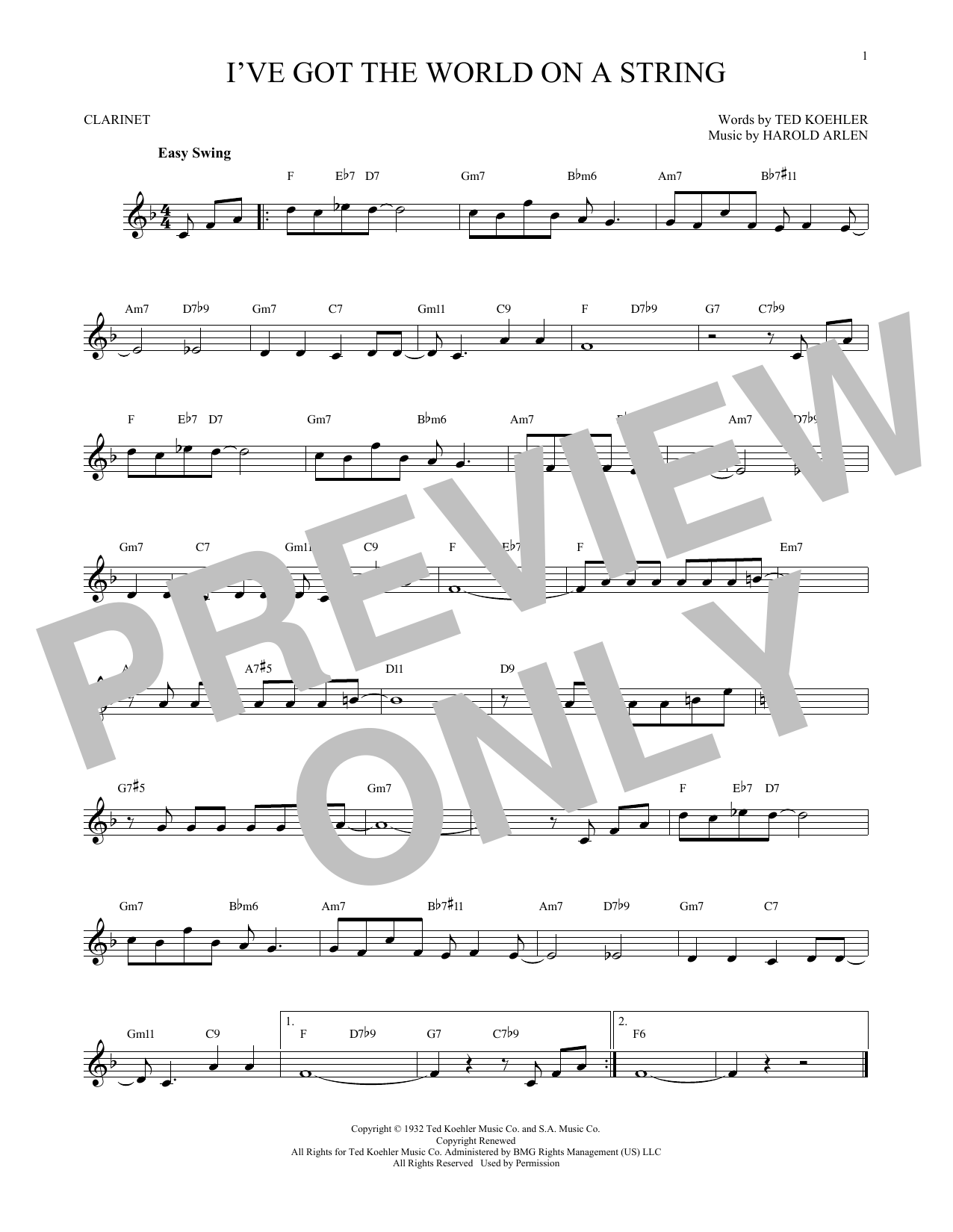 Product gallery: Page 1 of 1 I've Got The World On A String, Harold Arlen