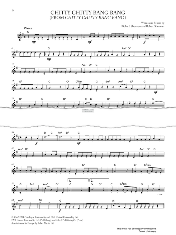 Produktgalerie: Seite 1 von 1 Chitty Chitty Bang Bang, Richard M. Sherman, Trompete