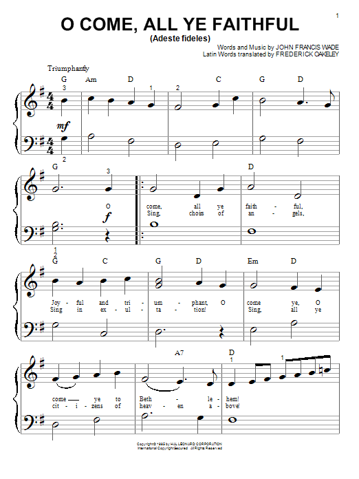Product gallery: Page 1 of 1 O Come, All Ye Faithful (Adeste Fideles), John Francis Wade
