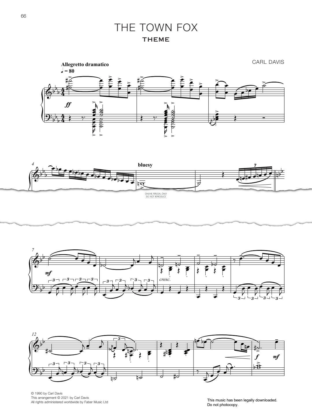 gallery: The Town Fox, Carl Davis, Klavier