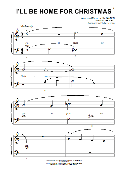 Produktgalerie: Seite 1 von 1 I'll Be Home For Christmas (arr. Phillip Keveren), Bing Crosby, Klavier