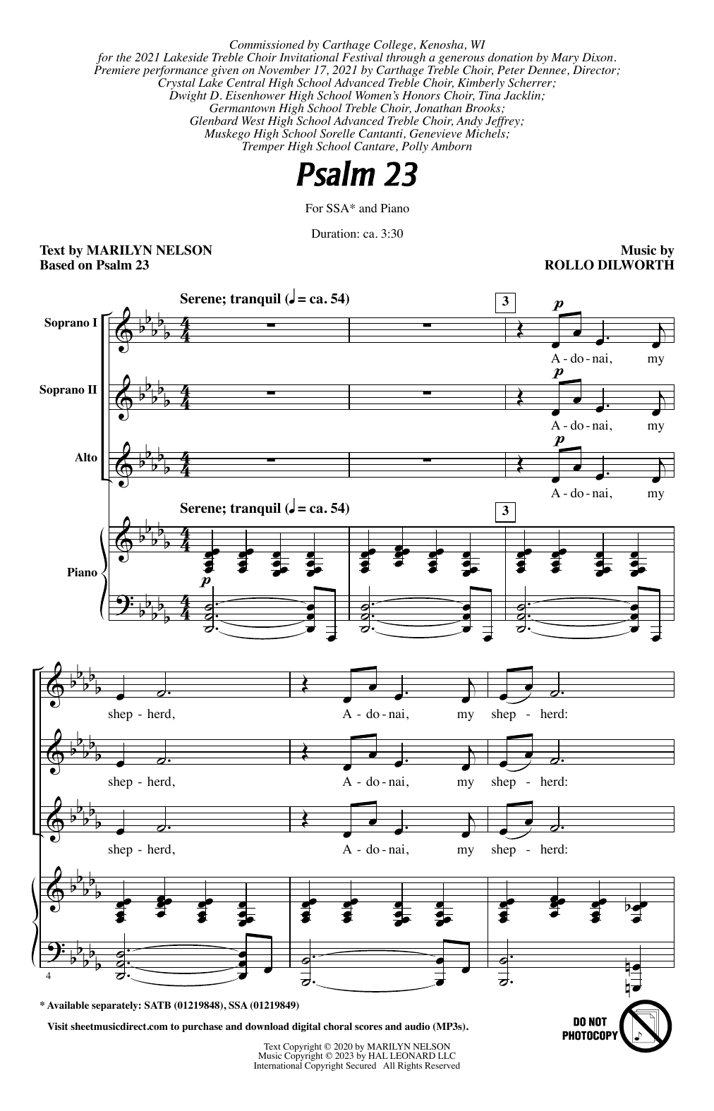 Produktgalerie: Seite 1 von 1 Psalm 23, Rollo Dilworth, Chor