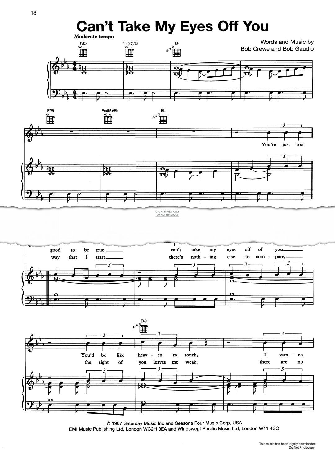 gallery: Can't Take My Eyes Off You, Andy Williams, Gesang, Gitarre, Klavier
