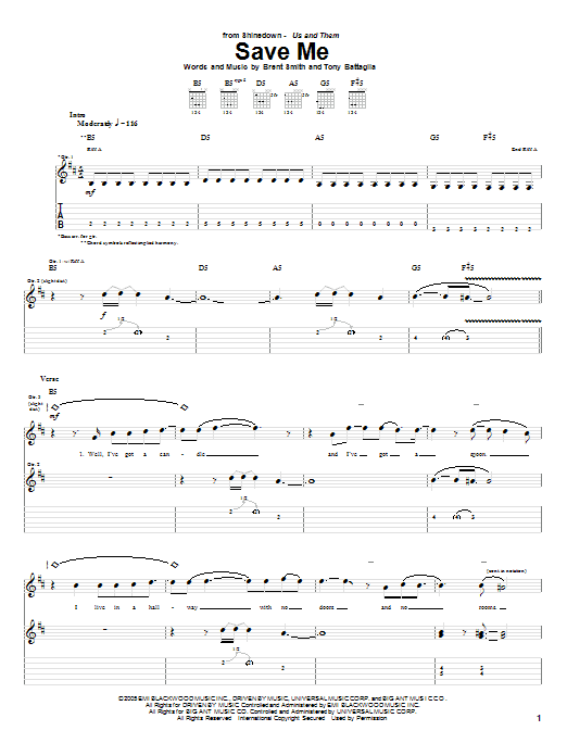 Produktgalerie: Seite 1 von 1 Save Me, Shinedown, Gitarre